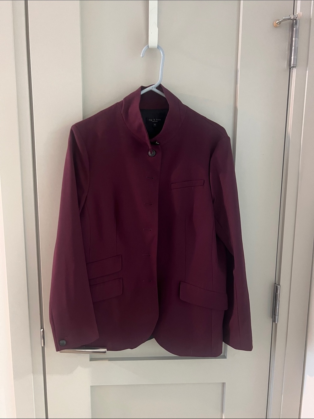 rag & bone Burgandy Stand-Collar Blazer